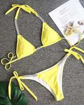 Sleeveless Rhinestone Strap Bikini Set Fashion Boss 21